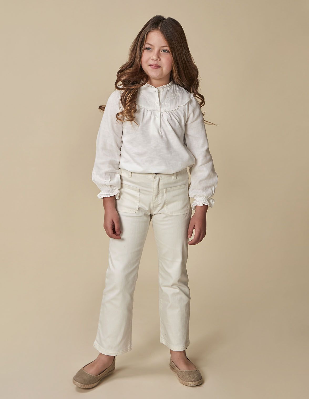 Pantalon blanco para niña outlet