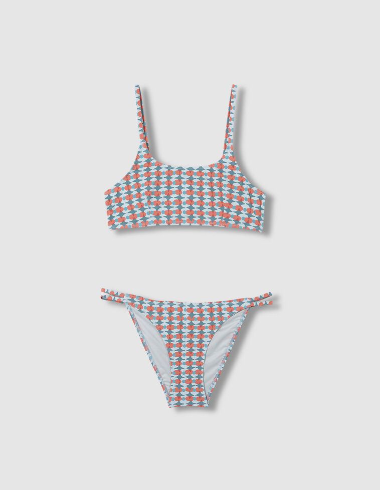 Bikini estampado retro verdoso