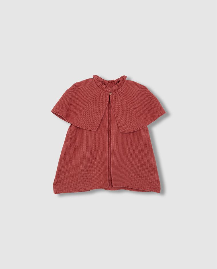 Chaqueta capa coral oscuro