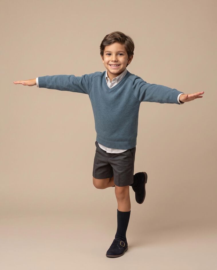 Pantal&oacute;n corto de franela gris ni&ntilde;o