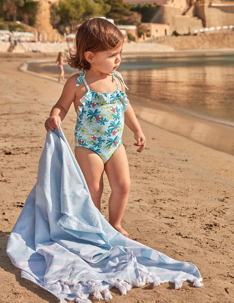 Bañador estampado palmeras verde  