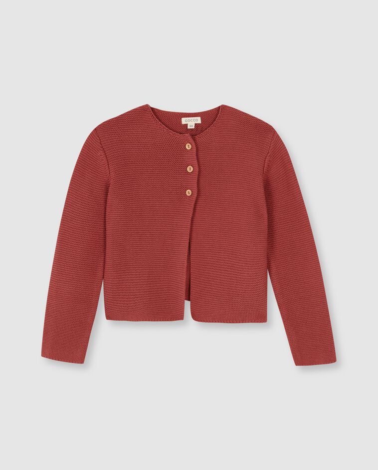 Chaqueta de punto manga larga rosa