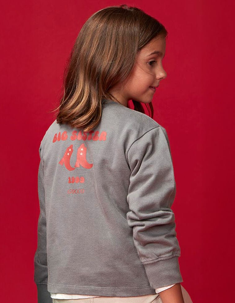 Sudadera big sister gris