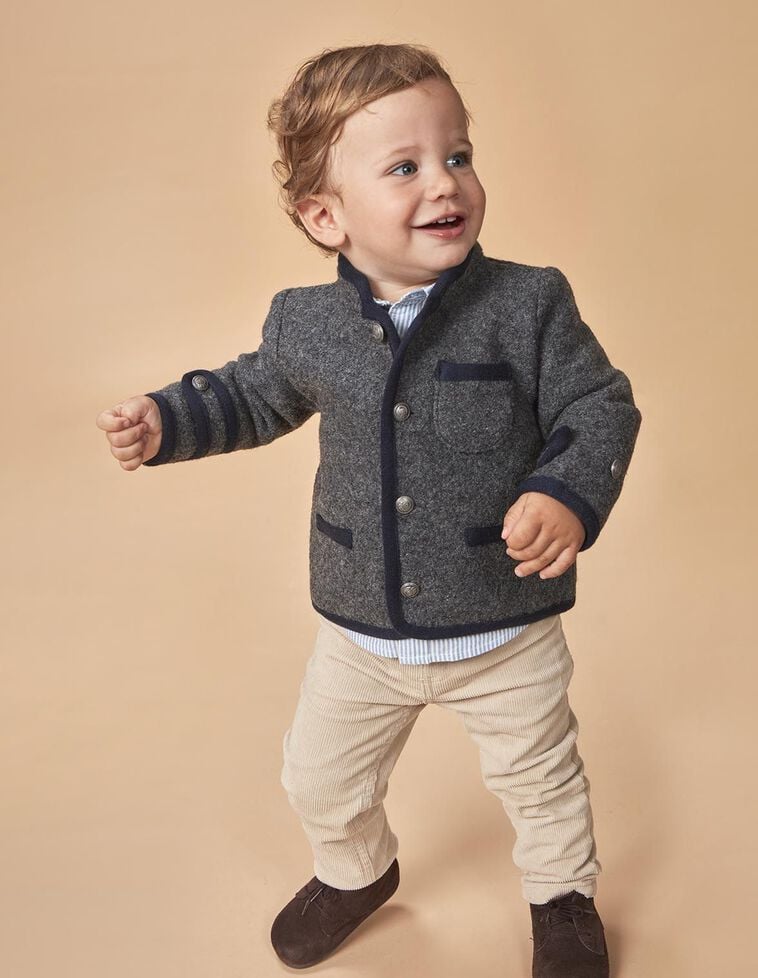 Chaqueta austriaca de lana con detalles azules