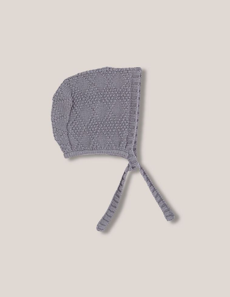 Capota punto especial con lana azul claro