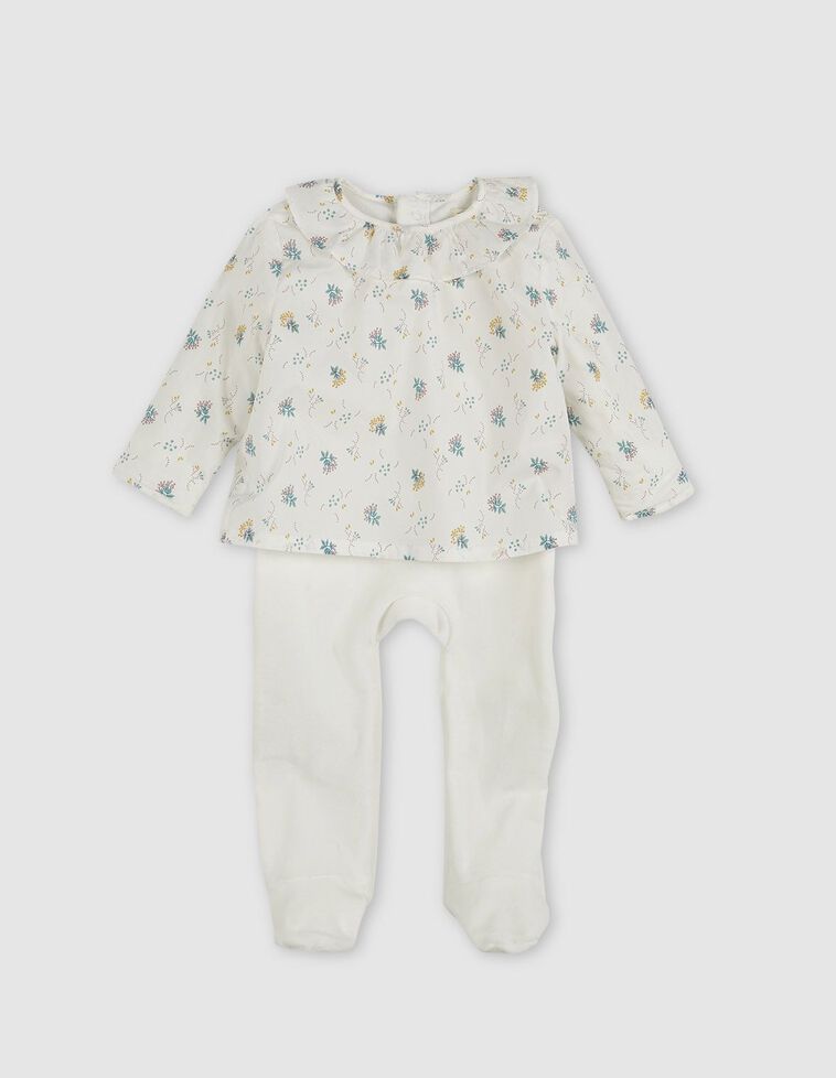 Pijama de velour flores