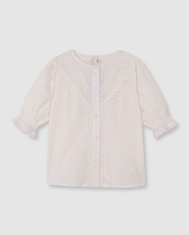 Blusa con tiras bordadas blanco