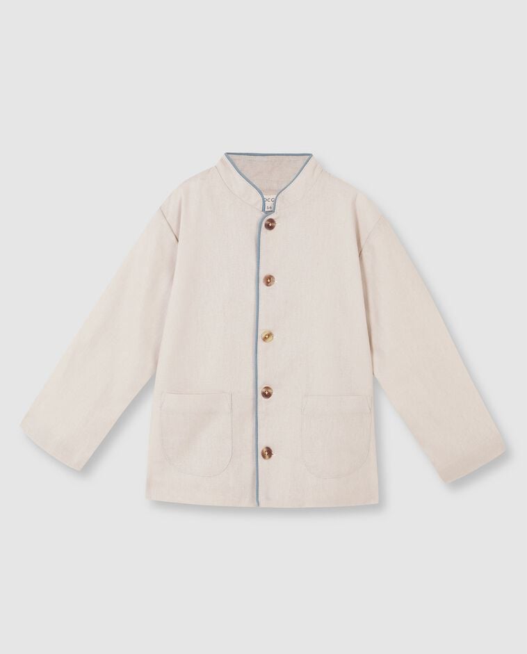 Chaqueta de lino piedra