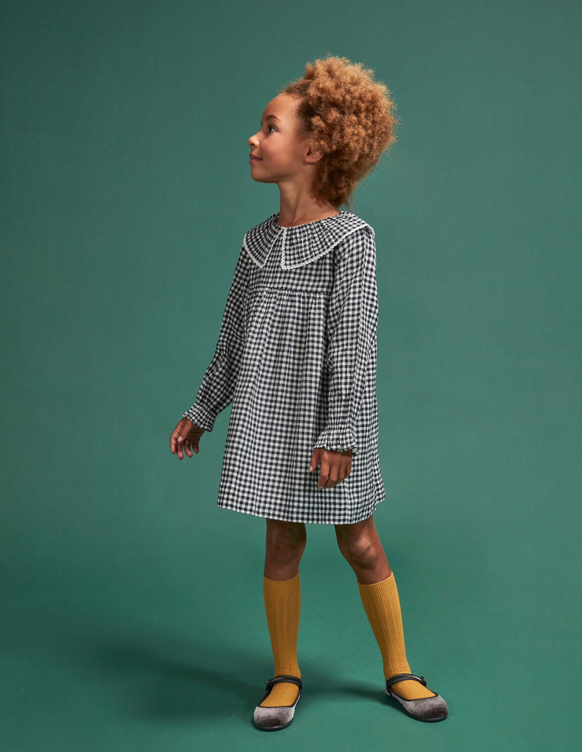 vestido cuadros vichy negro