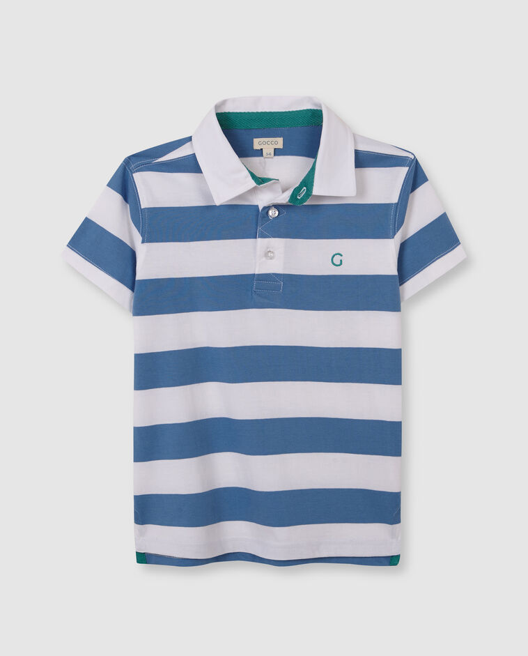 Polo de rayas azul claro