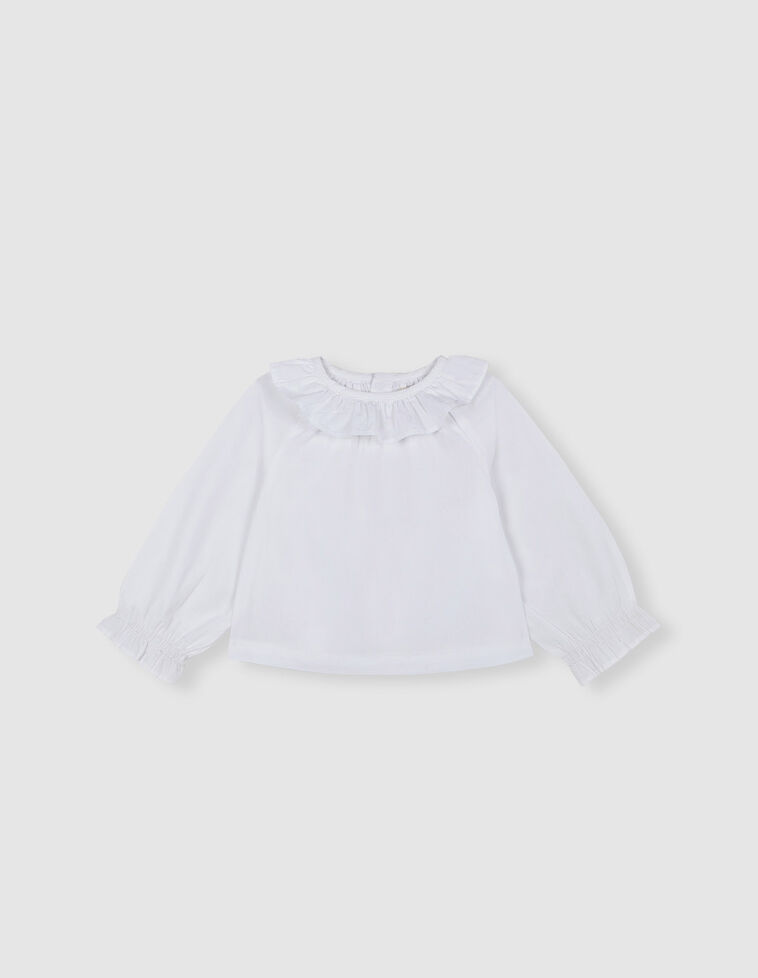 Blusa blanca cuello volante