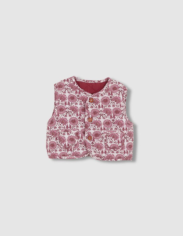 Chaleco acolchado reversible rosa