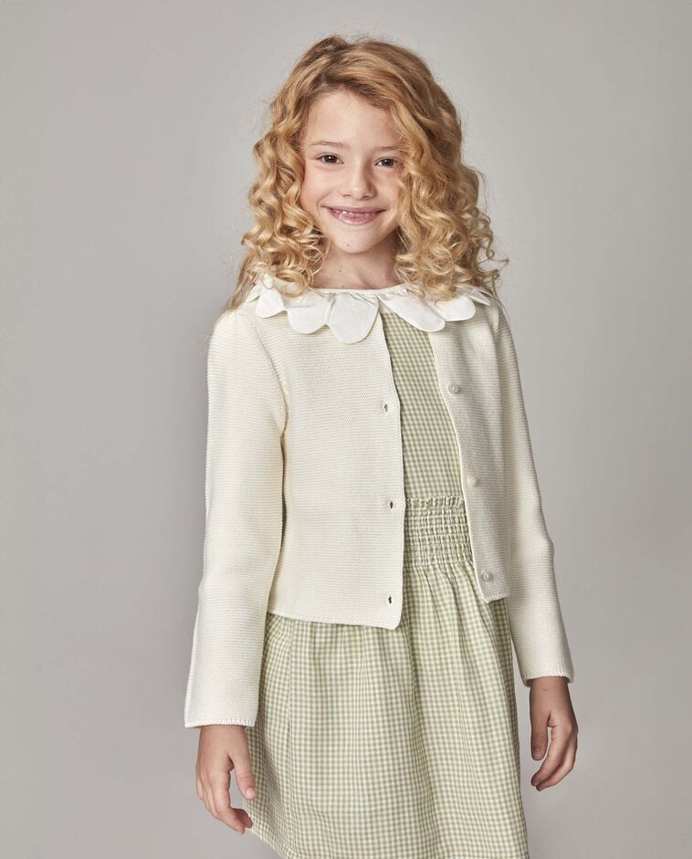 Chaqueta punto bobo blanco