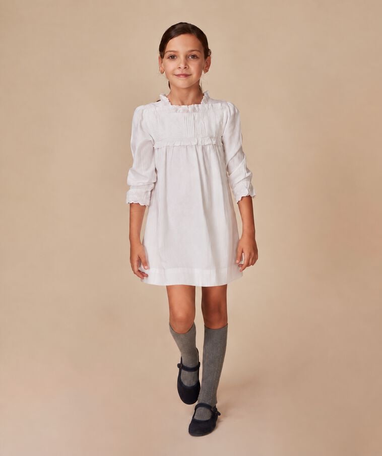 Vestido con encajes blanco ni&ntilde;a
