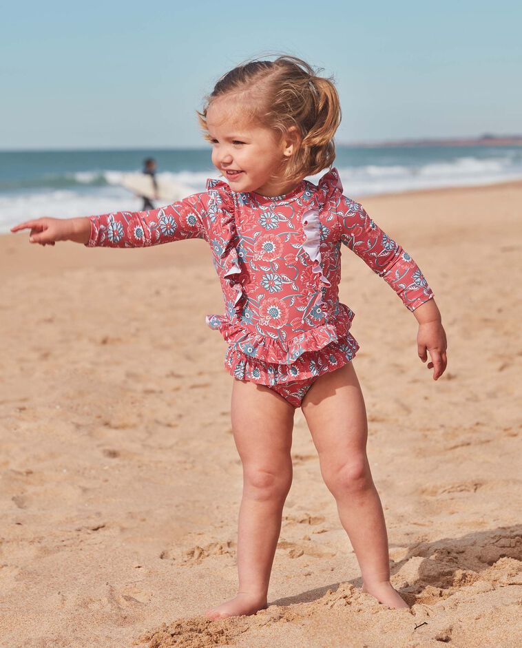 Braguita de ba&ntilde;o estampado flores rosa