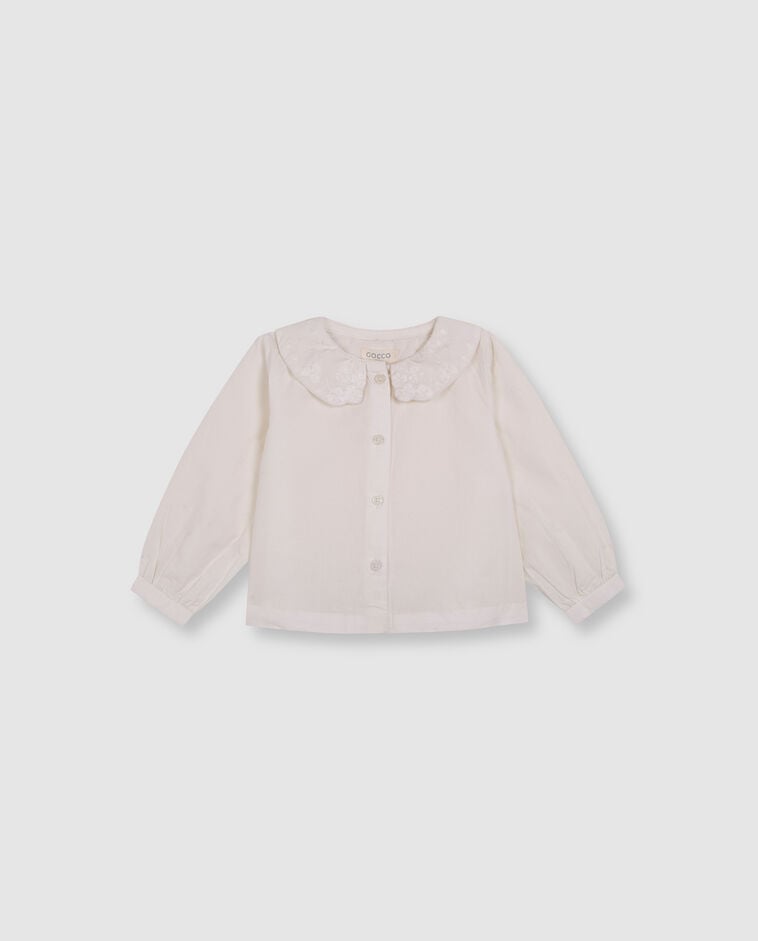 Blusa cuello bordado blanco beb&eacute;