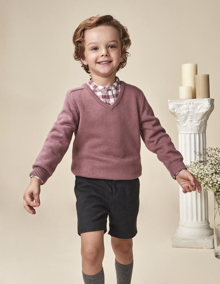 Jersey básico morado con lana Jersey básico morado con lana