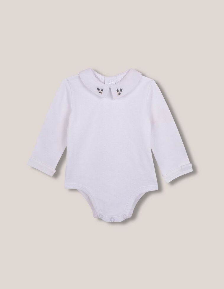 Body manga larga lace en cuello blanco Body manga larga lace en cuello blanco