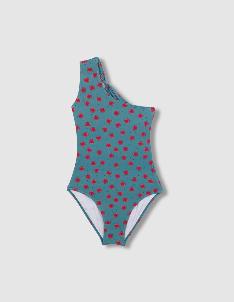 Bañador de madre asimetrico de soles azul claro