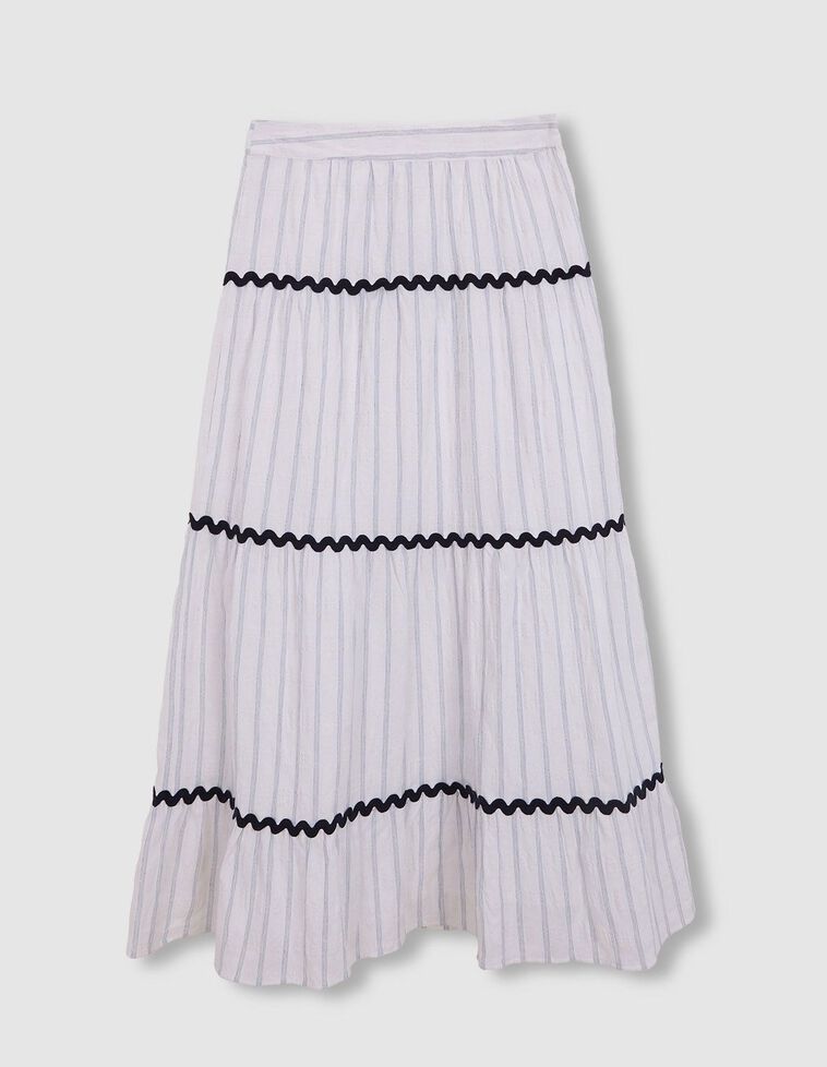 Falda madre con detalle de ondas a contraste blanco