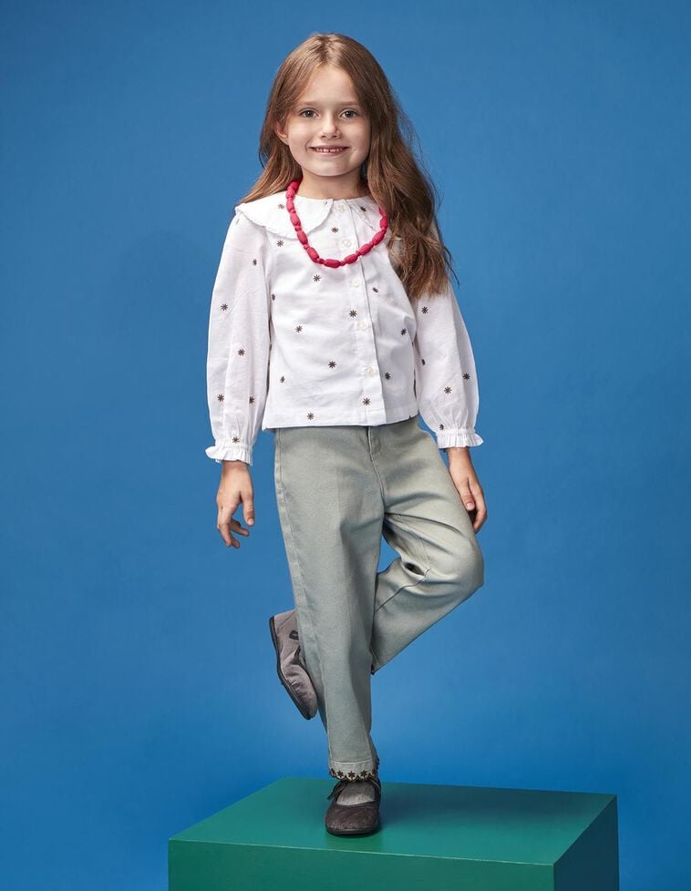 Pantalón bordados verde