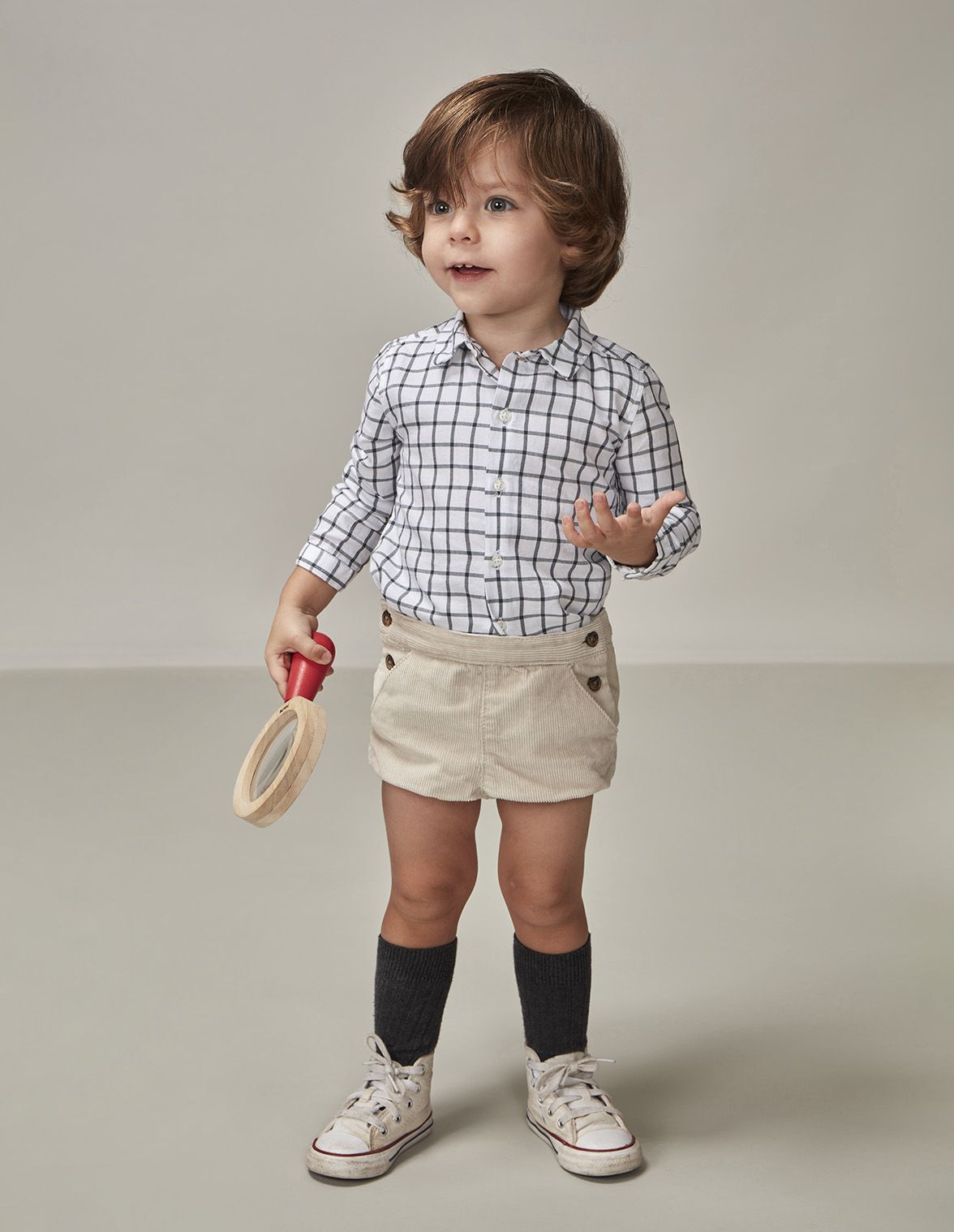 Bermuda Bambino Unisex Con Bretelle - Bombacho De Punto Blanco, 100% Cotone, Spagna