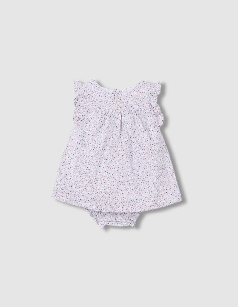 Vestido estampado florecitas gris claro