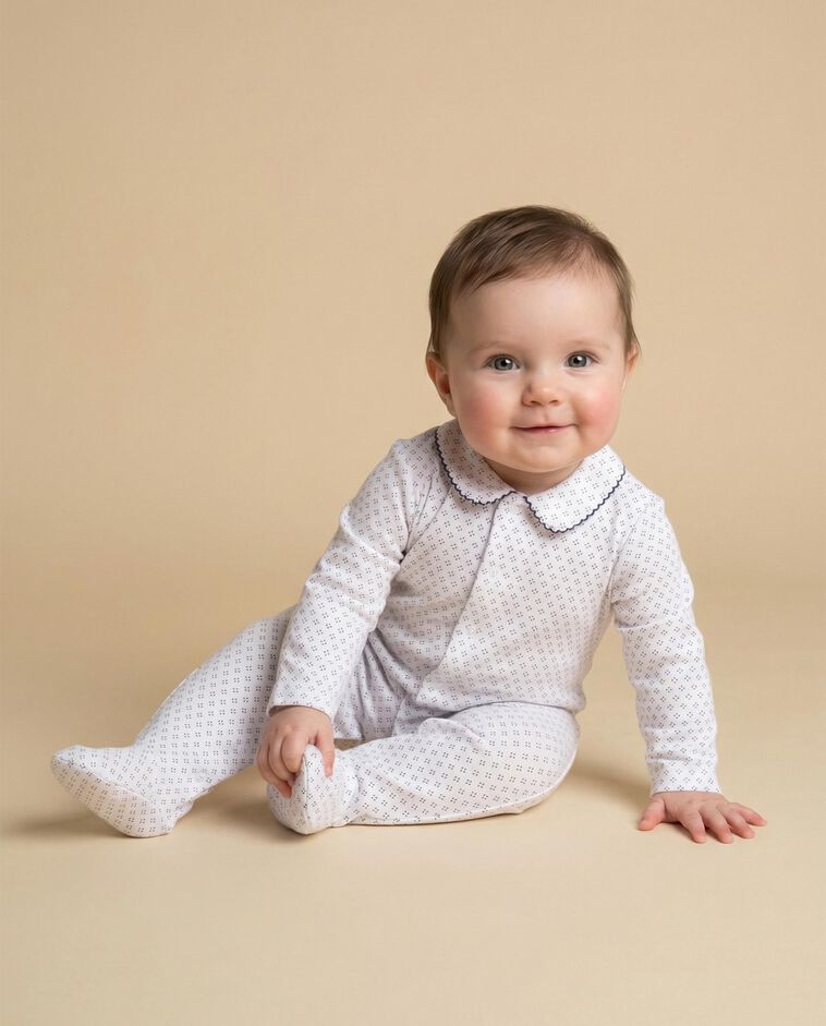 Pijama manga larga blanco