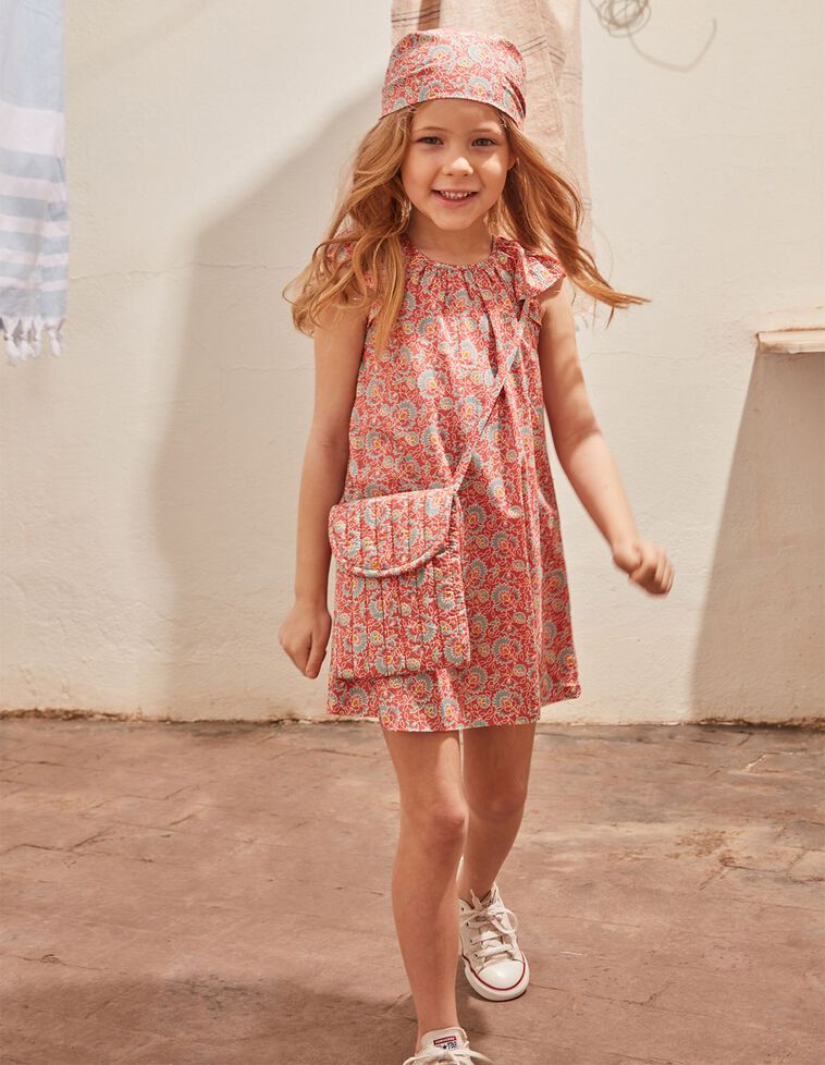 Vestido estampado indio coral