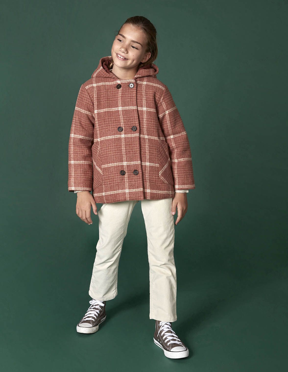 Abrigo de cuadros rojo para nina infantil Gocco