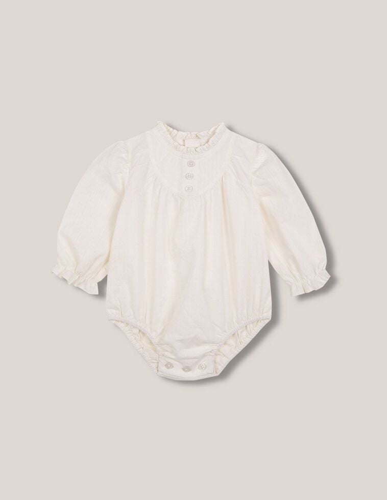 Camisa body con cuello blanco