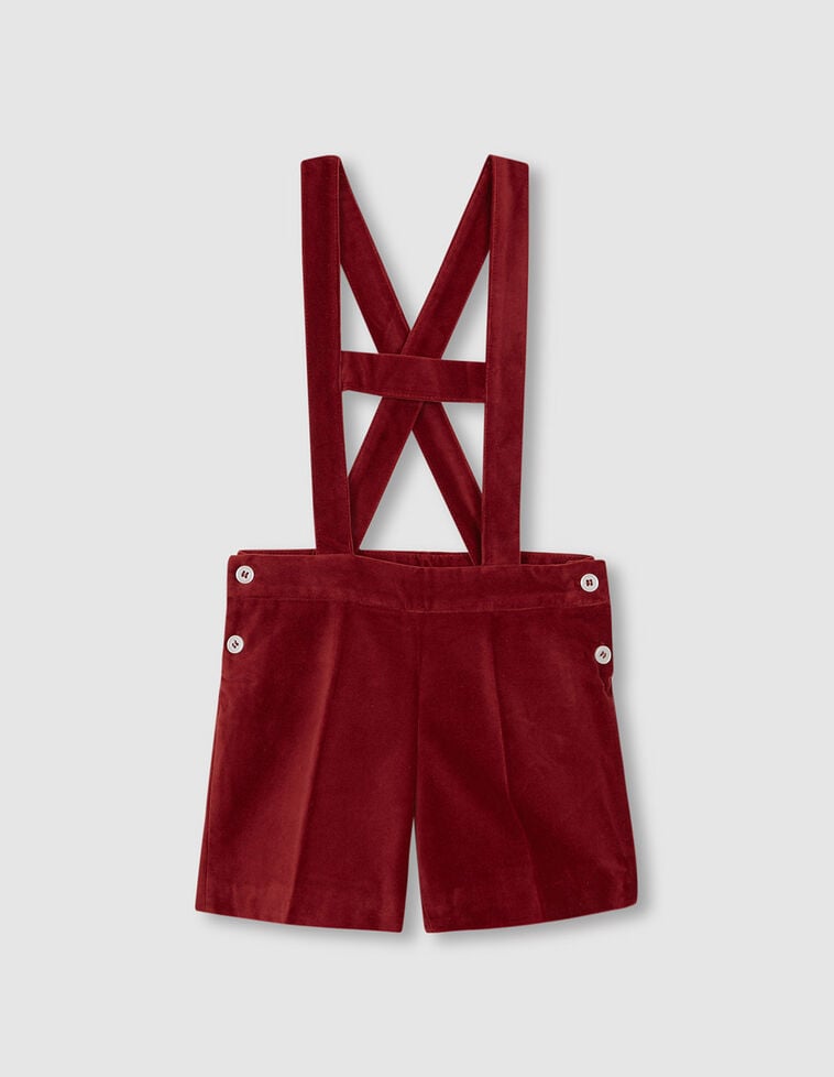 Pantalón corto de terciopelo granate