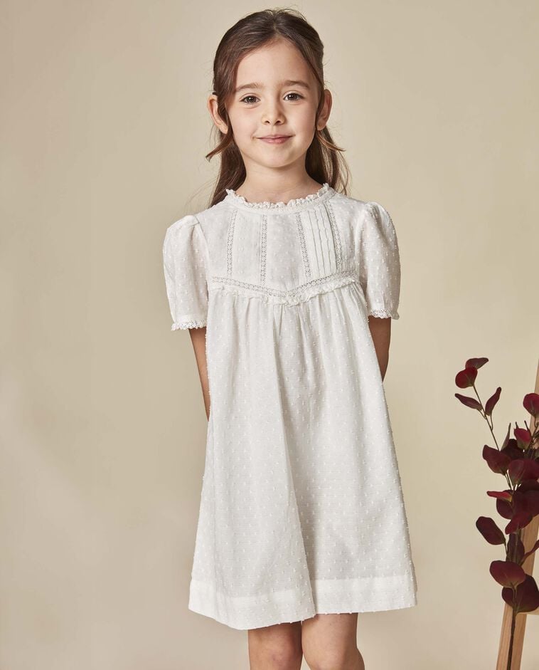 Vestido con tiras bordadas blanco