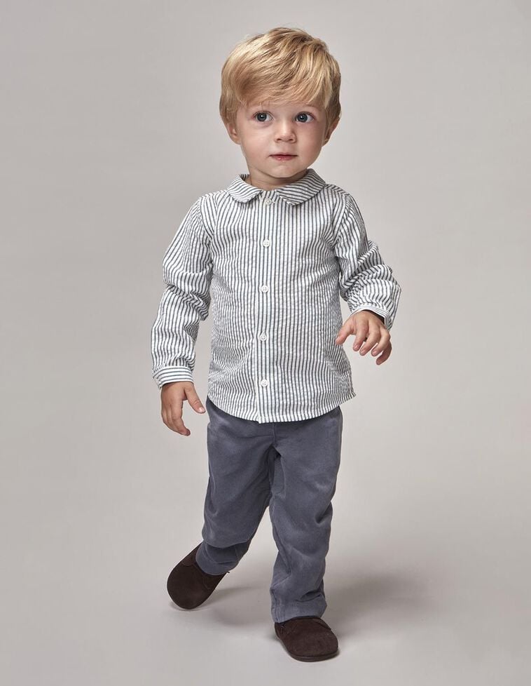 Camisa de rayas azul claro Camisa de rayas azul claro