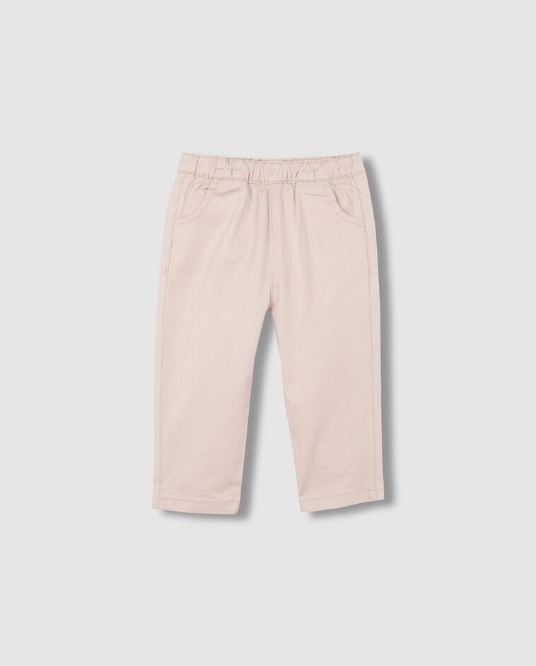 Pantal&oacute;n largo con gomas a la cintura piedra