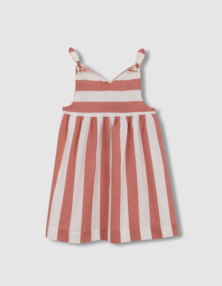 Vestido rayas tirantes naranja