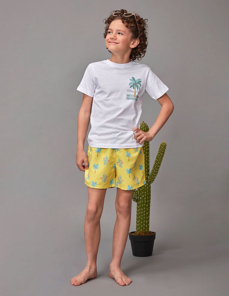Camiseta print palmera blanco 