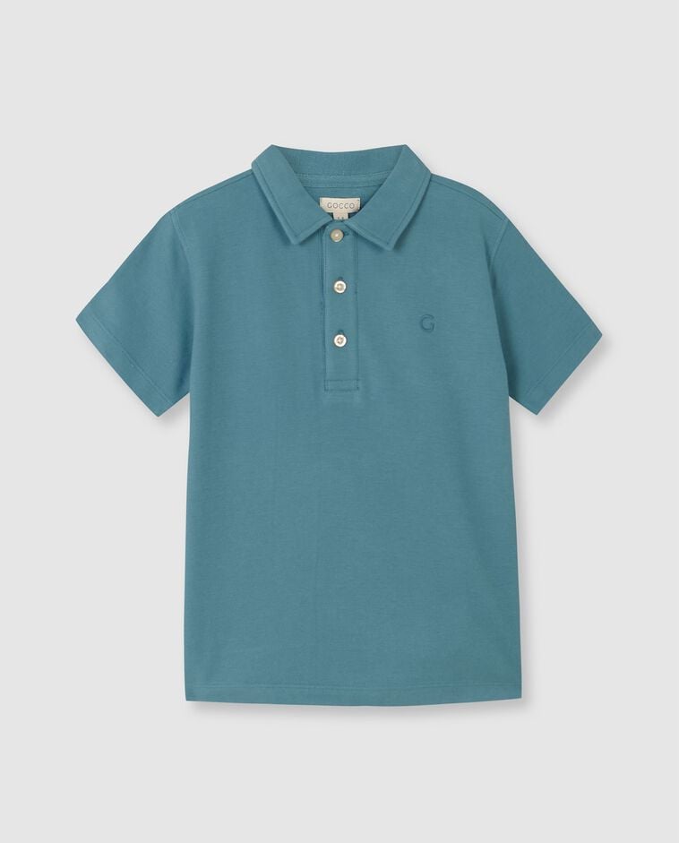 Polo b&aacute;sico de piqu&eacute; azul