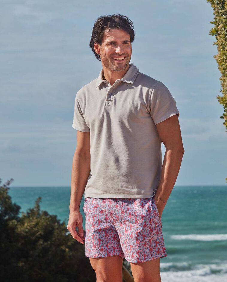 Ba&ntilde;ador padre estampado pulpos azul