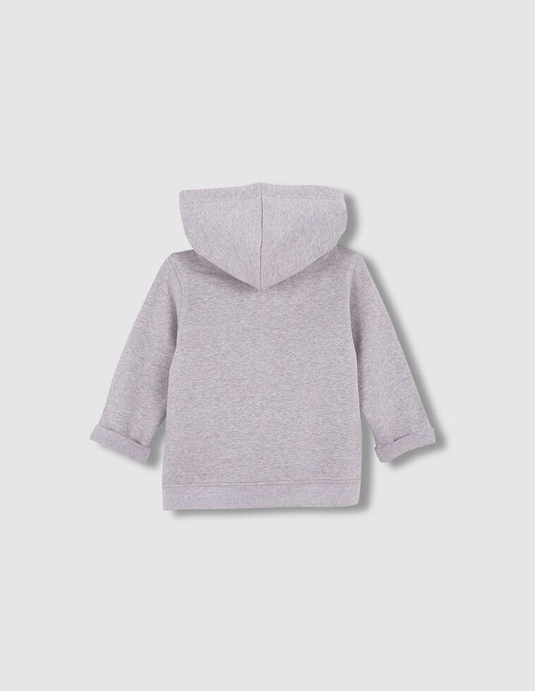 Sudadera Gris Con Parche Central Gris Melange