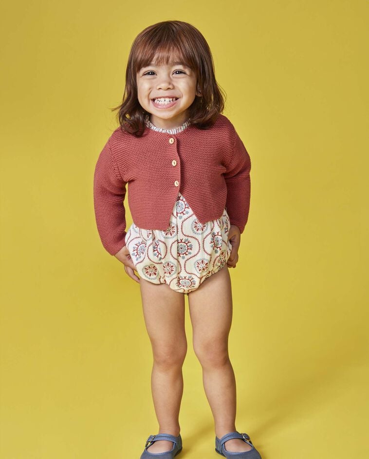 Chaqueta de punto manga larga rosa