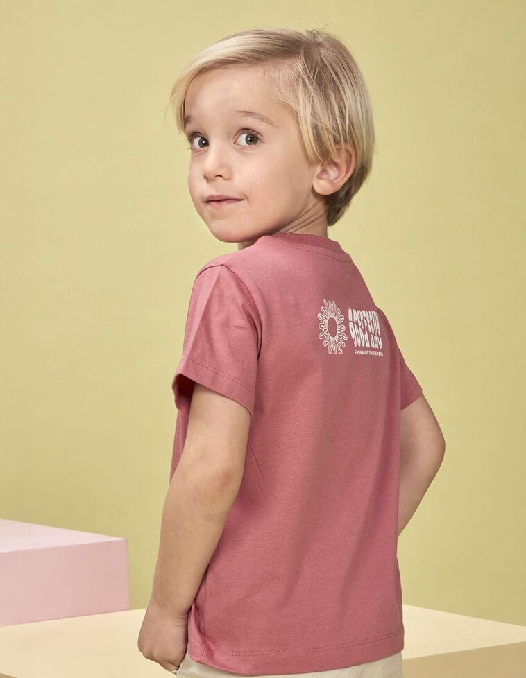 Camiseta coral estampado sol blanco