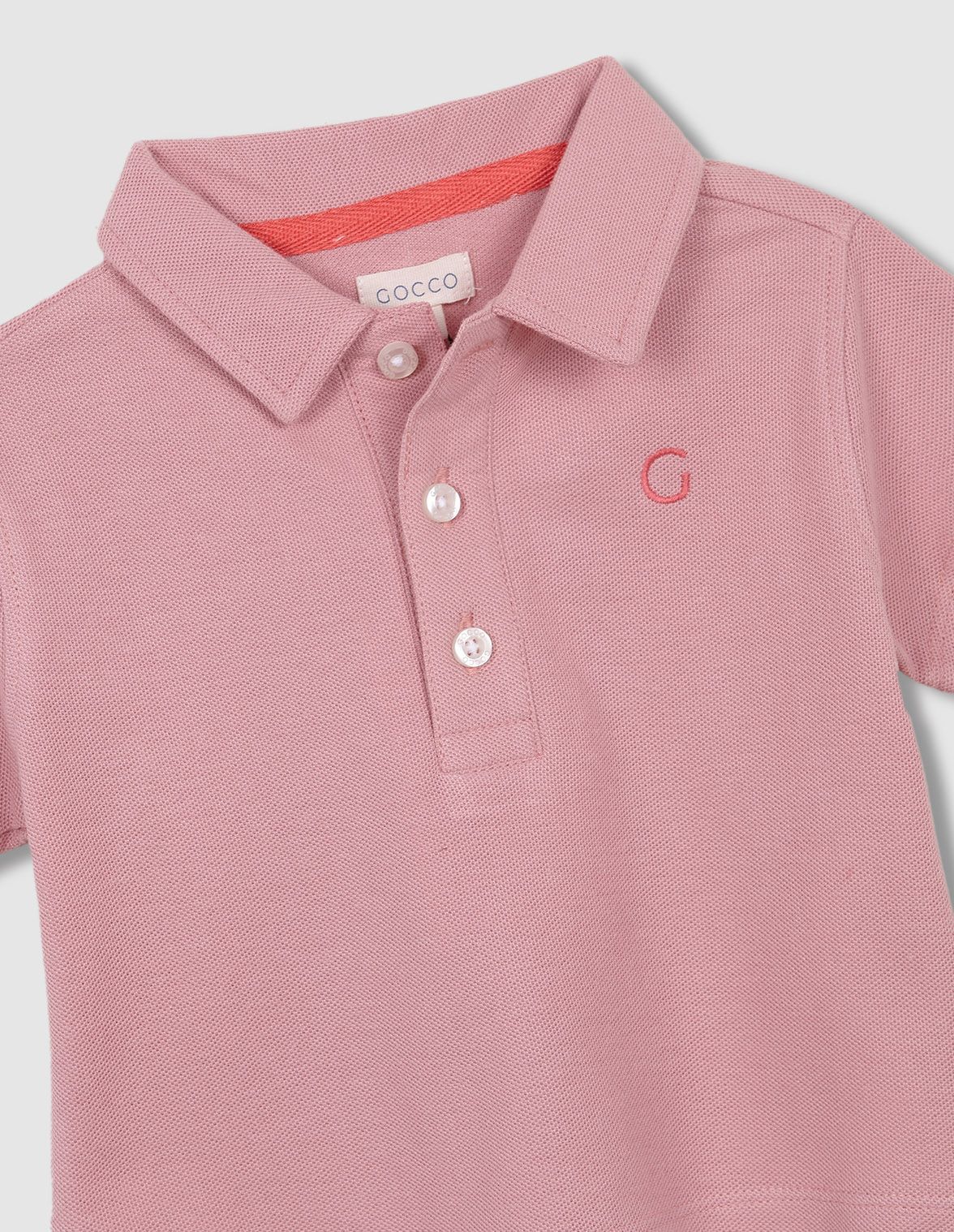 Polo detalles contraste rosa para nino bebe Gocco