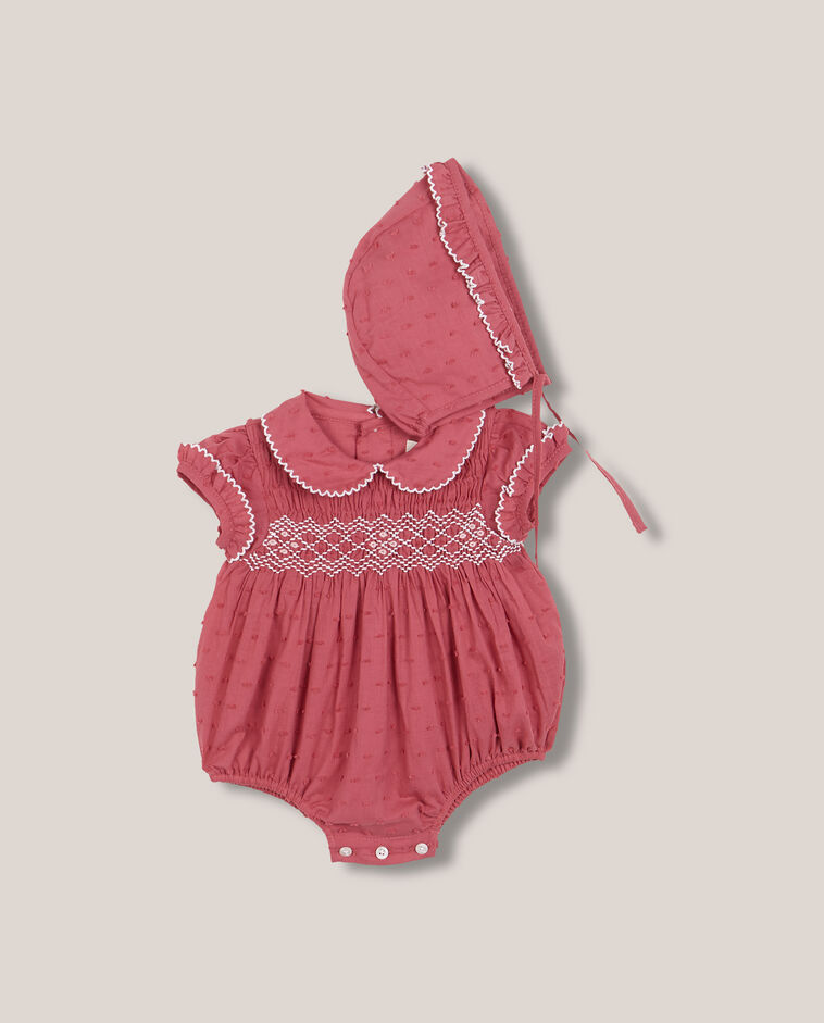 Conjunto de ranita a juego con capota coral