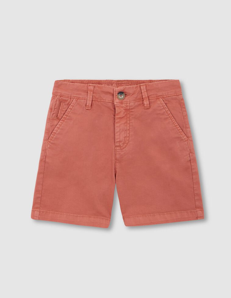 Pantalón chino corto de sarga naranja