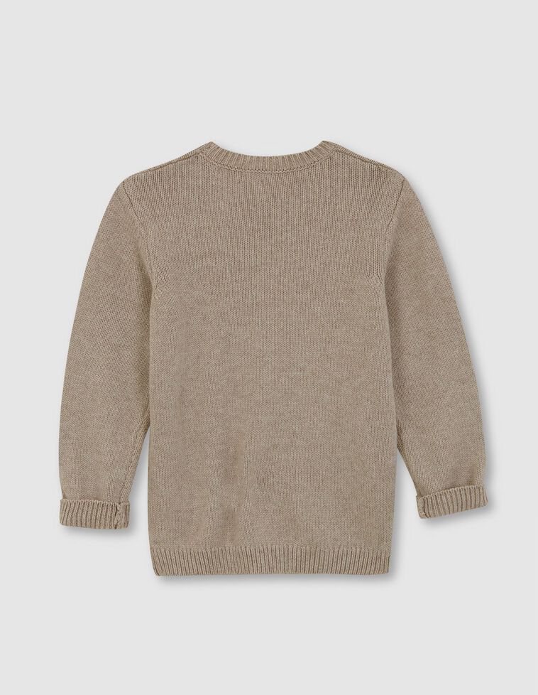 Jersey Cuello Caja  Camel Melange