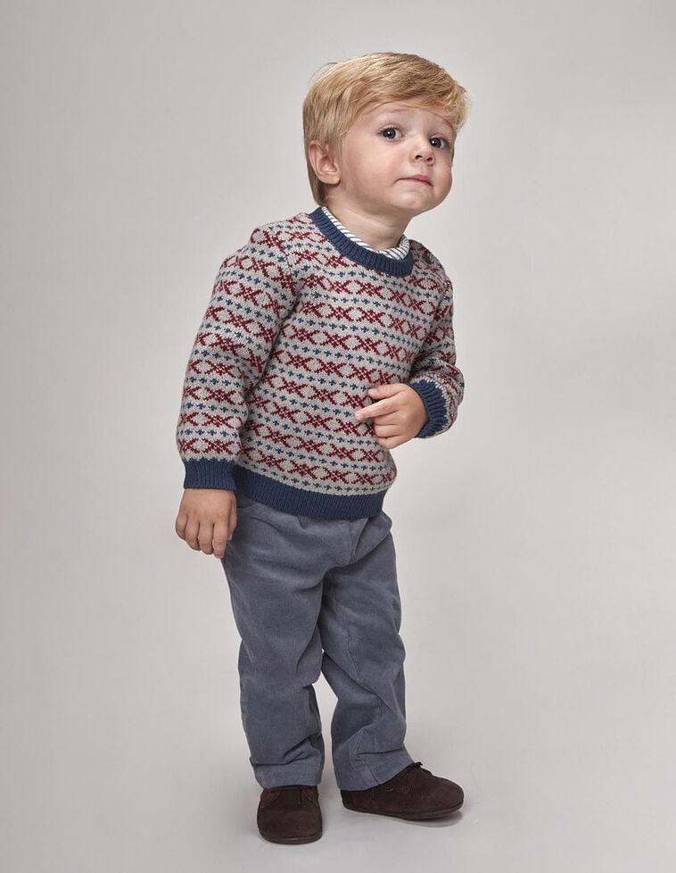 Jersey greca con lana gris