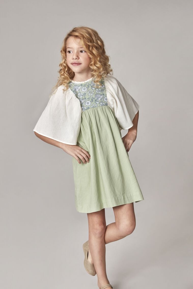 Vestido canes&uacute; estampado verde