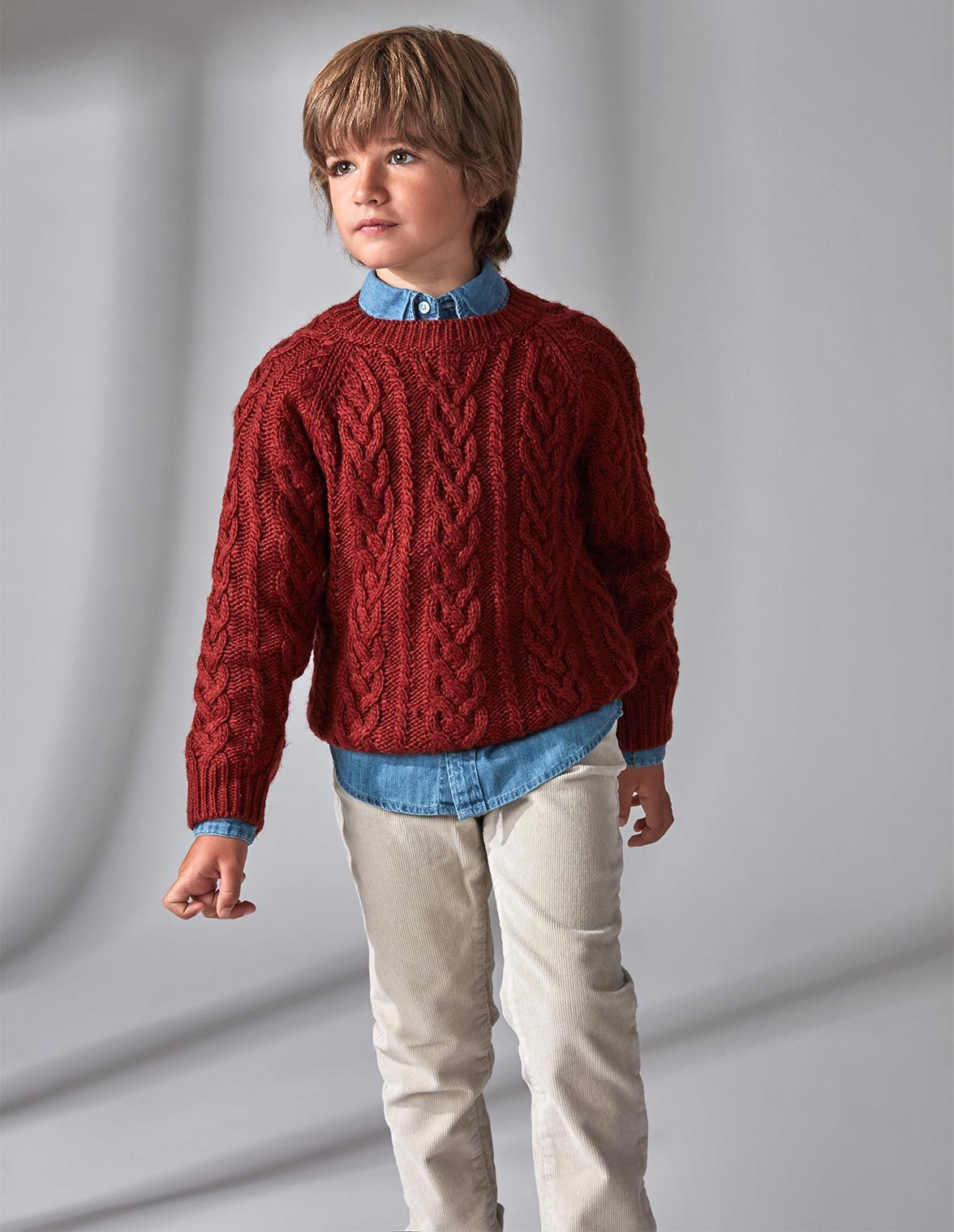 Gocco Boy's Jersey Crudo Mezcla Con Botones De Madera Sweater 