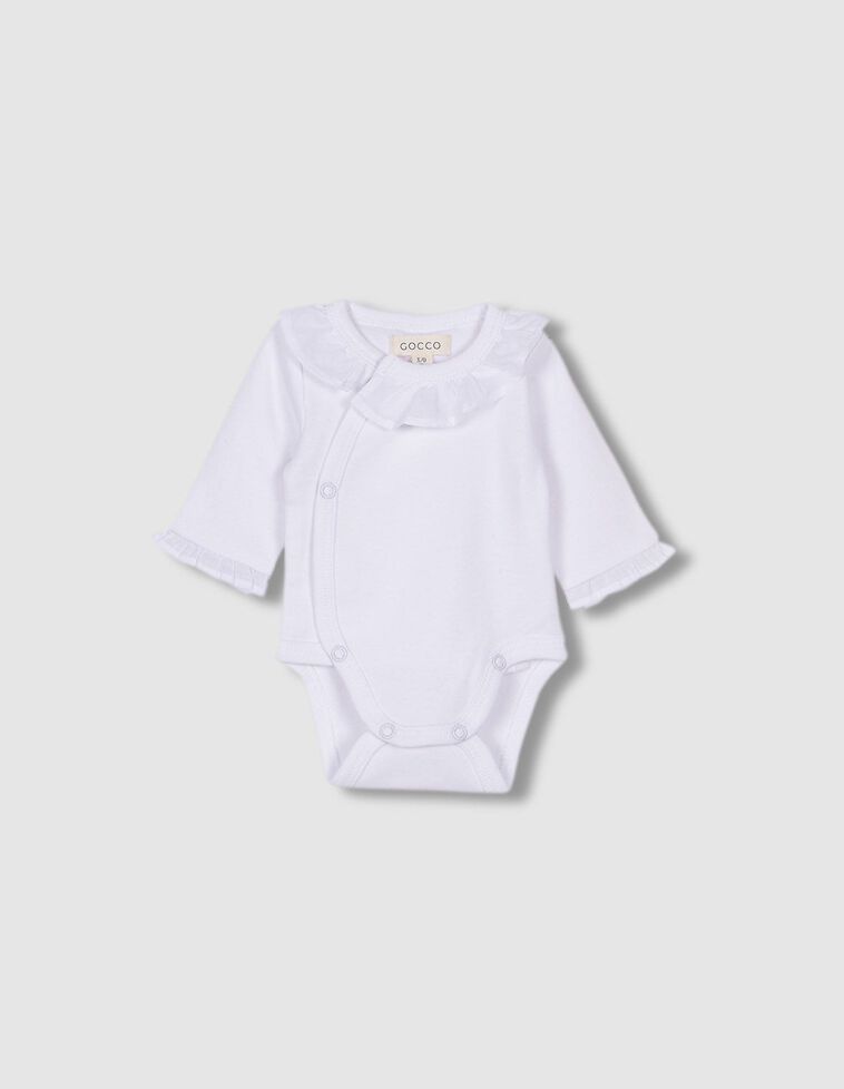 Body con cuello volante blanco 